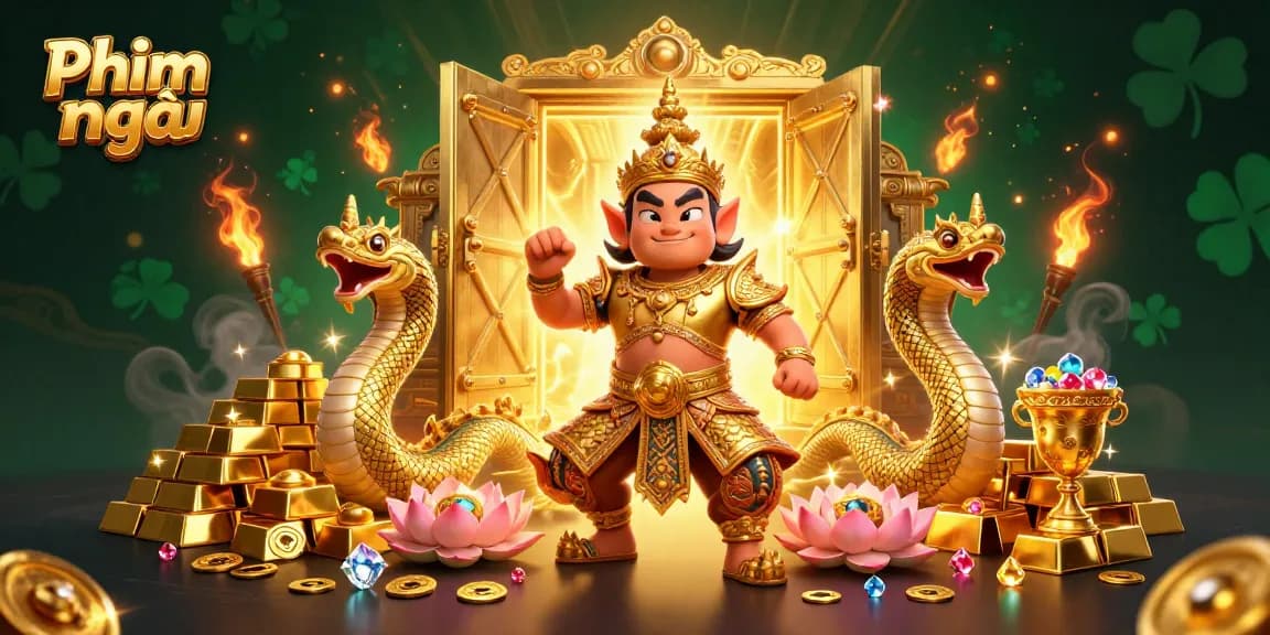 Engage with Phim mới animated gambling scene featuring golden vaults and treasures.