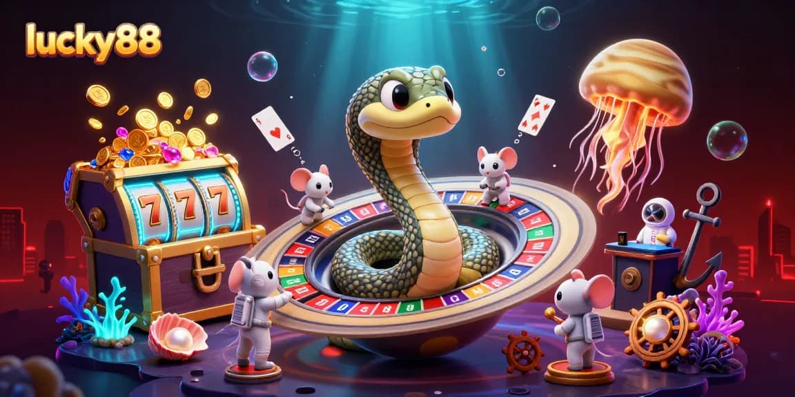 Engage with lucky88 gameplay featuring an animated cosmic casino scene with betting astronaut mice.