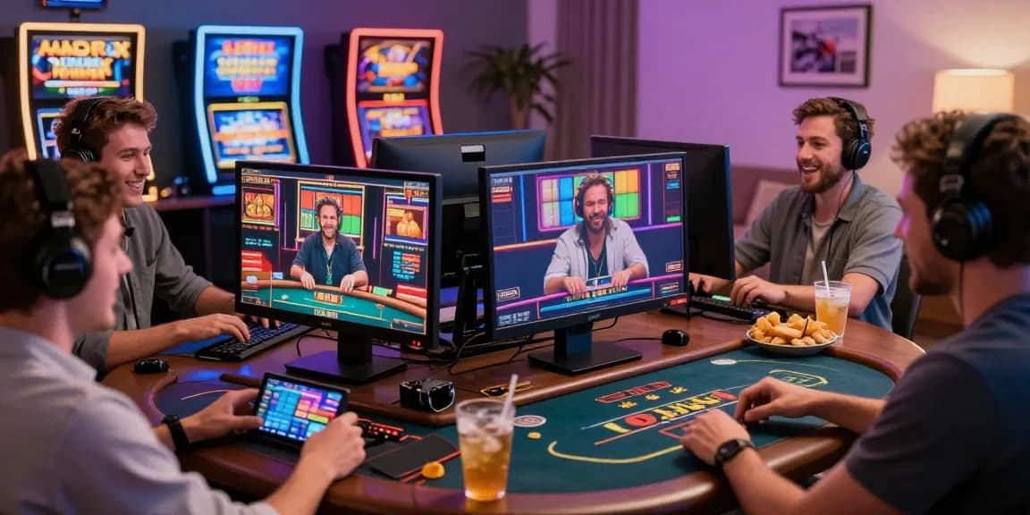 Online gaming excitement at https://b52a.jp.net/ with players enjoying live dealer games in a cozy setting.