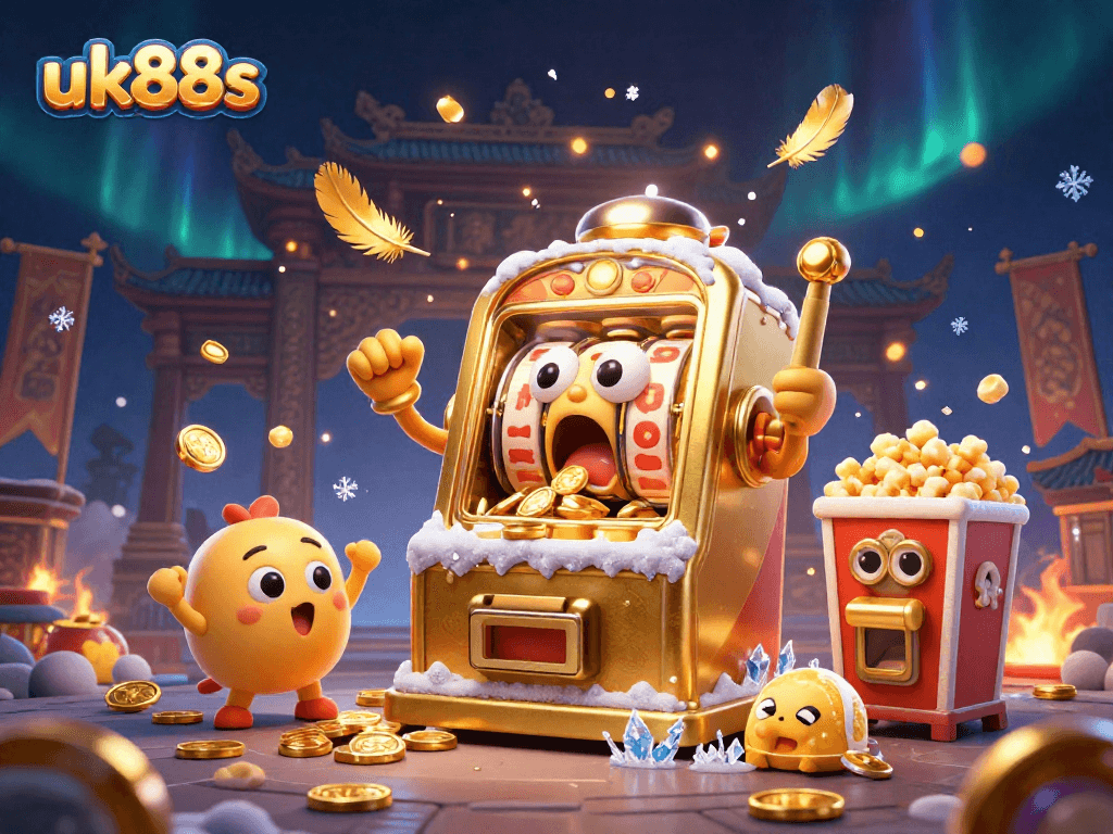Witness the excitement at uk88s with a golden slot machine hitting a jackpot!