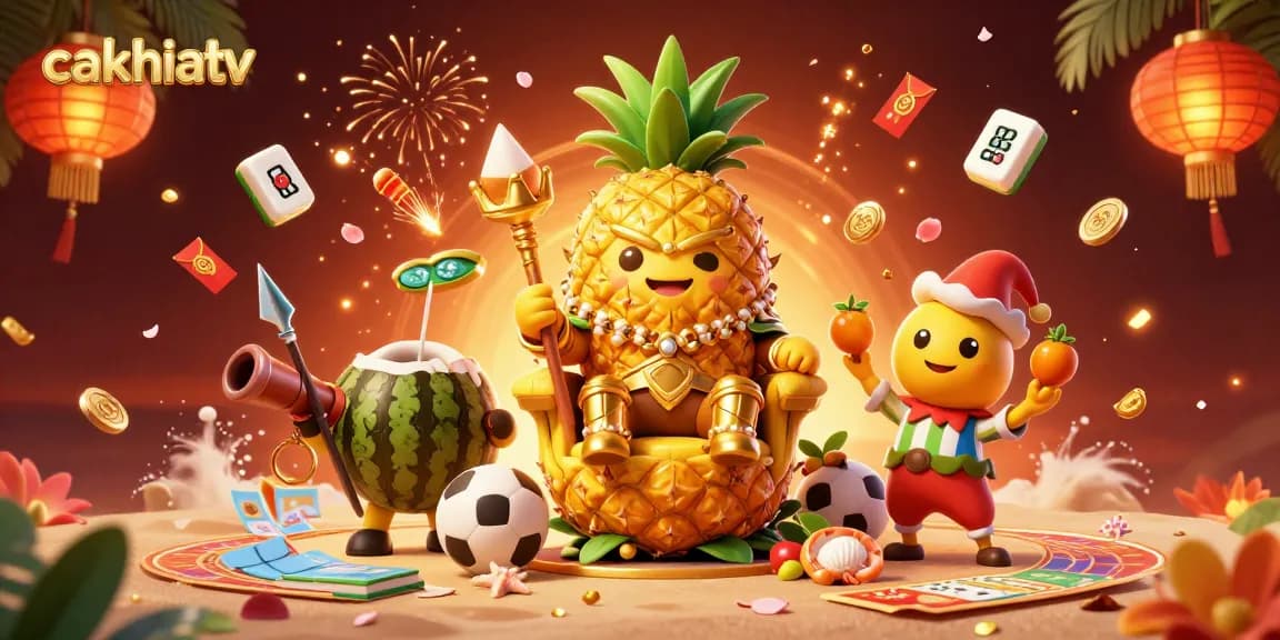 CakhiaTV unveils thrilling sports betting action amidst vibrant casino elements and festive decorations.