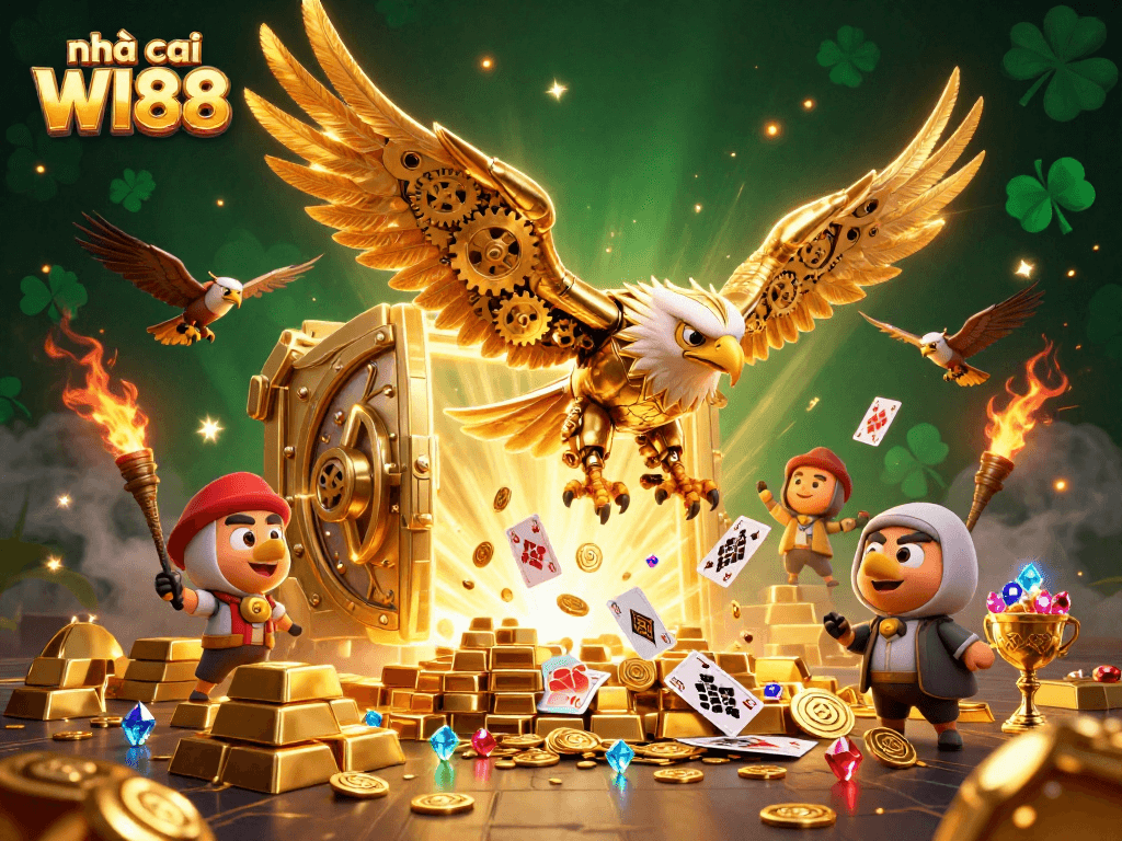 Experience thrilling gameplay at nhà cái WI88 with a mesmerizing 3D casino scene filled with riches and excitement.