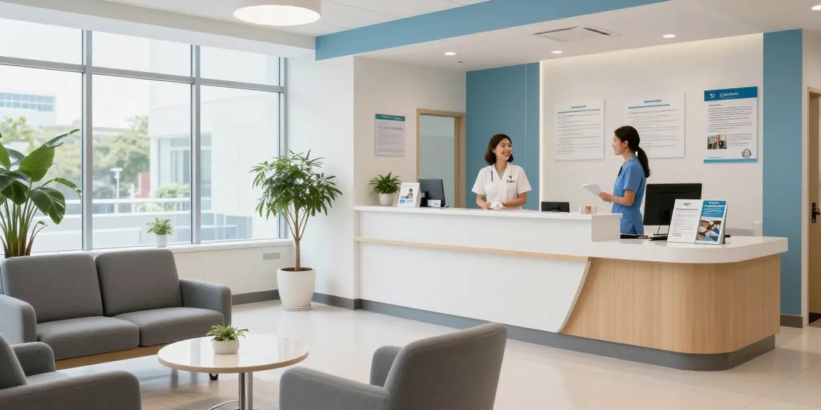 LUCK8 healthcare provider focuses on patient care in a modern clinic.