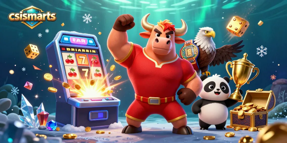 Experience winning strategies with csismarts in an electrifying casino scene featuring jubilant mascots.