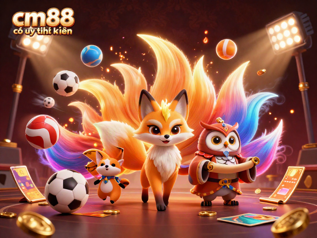 Engage with the vibrant world of cm88 có uy tín không through a dynamic illustration of gamified characters.