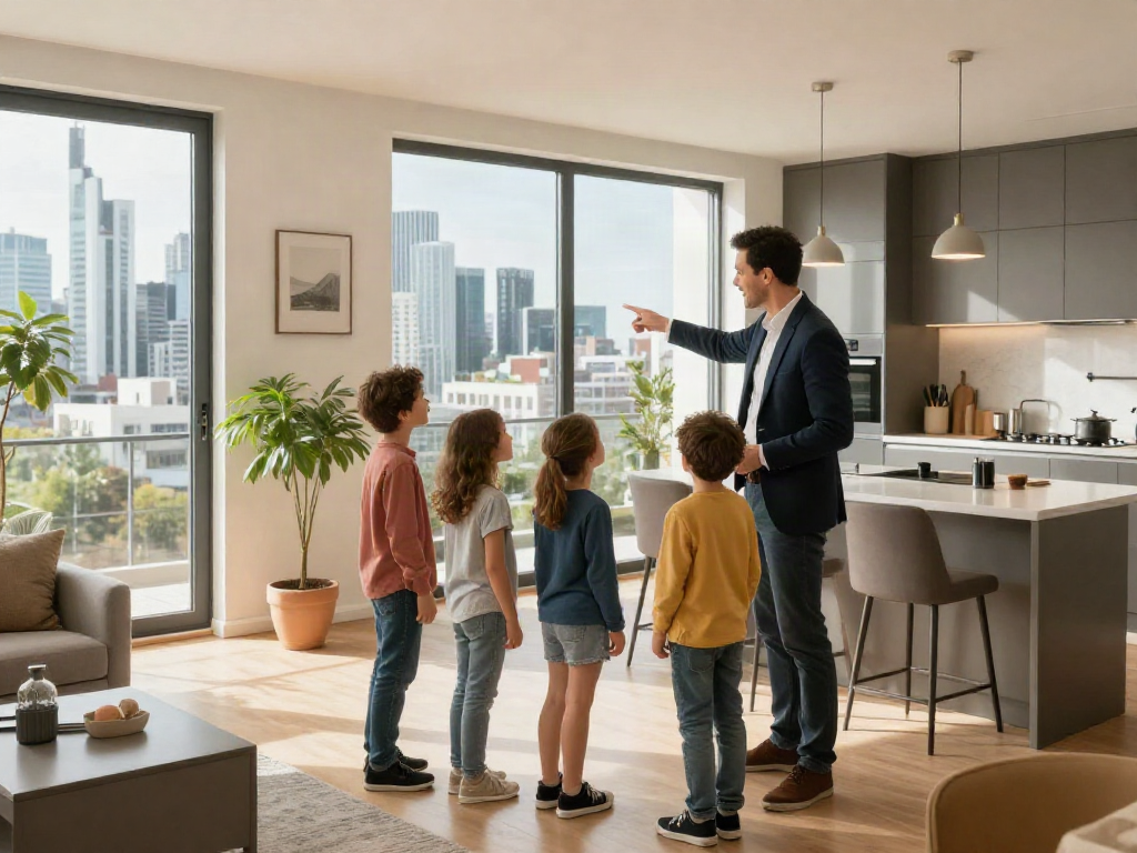 Bester Immobilienmakler Frankfurt zeigt moderne Wohnung mit Stadtblick und professioneller Beratung.