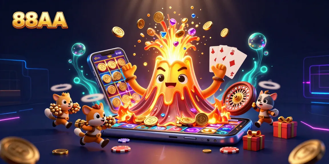 88AA players celebrating jackpot wins amidst a vibrant casino scene with vibrant visuals and interactive gaming elements.