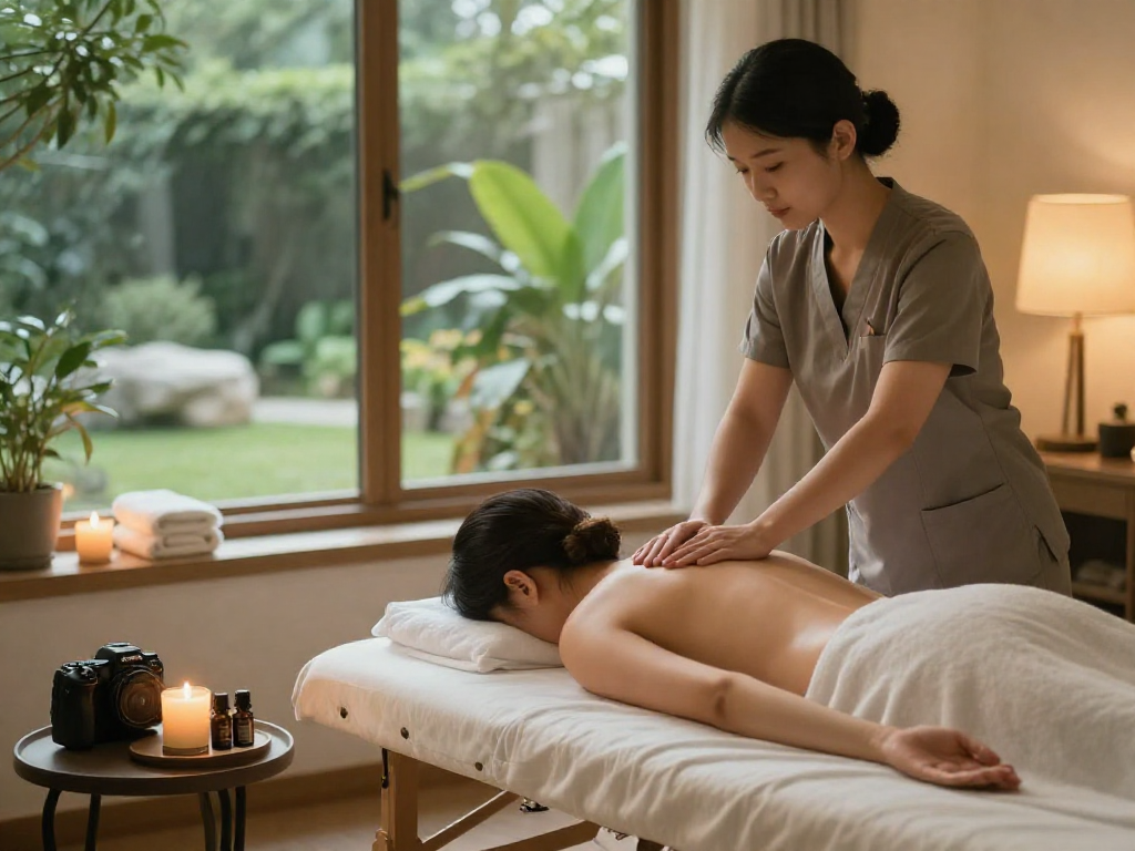 Relaxing 성남출장안마 session at home with professional therapist.