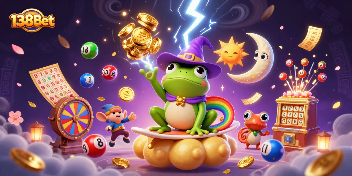 Experience thrilling wins with 138Bet in a vibrant 3D casino scene featuring lucky games.