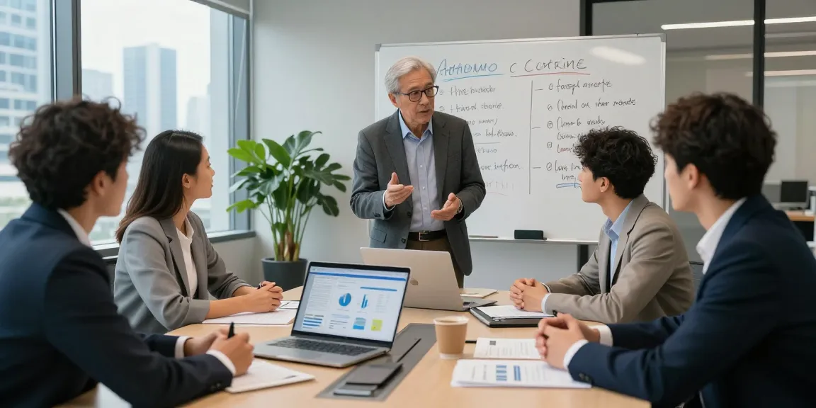 Senior-Berater von Lindner Personal in einer strategischen Besprechung mit einem Team in einem modernen Büro.