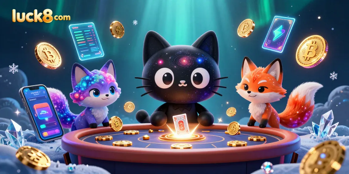 Experience luck8 com in this vibrant cosmic casino illustration with engaging characters and dynamic elements.
