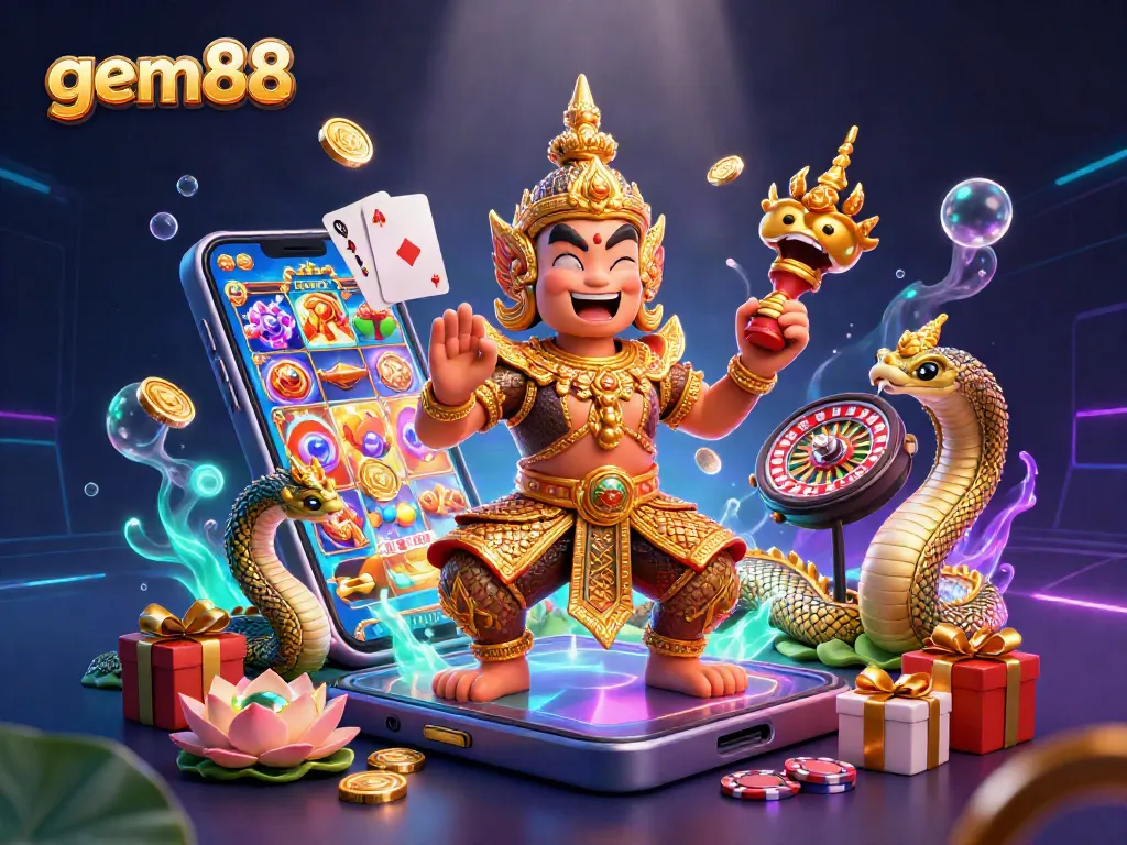 Experience the vibrant thrill of gem88 with energetic slot games and winning cartoon characters.