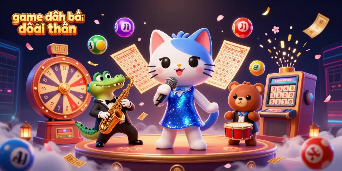 Engage with the exciting world of game đánh bài đổi thưởng featuring charming characters amid vibrant casino elements.