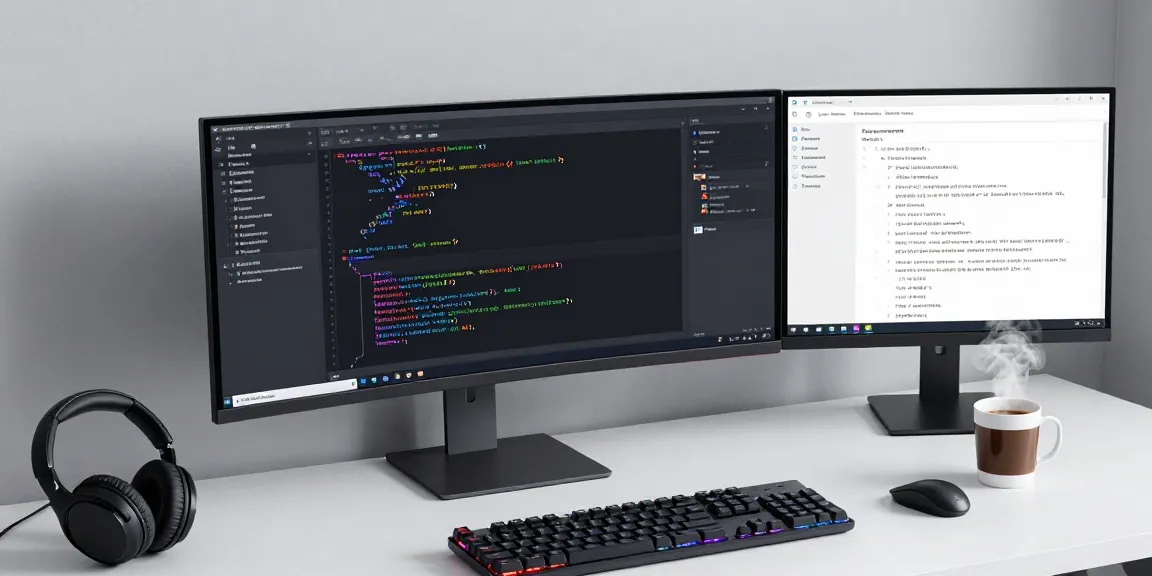 Gi8 software development workspace with coding interface and modern tech setup.