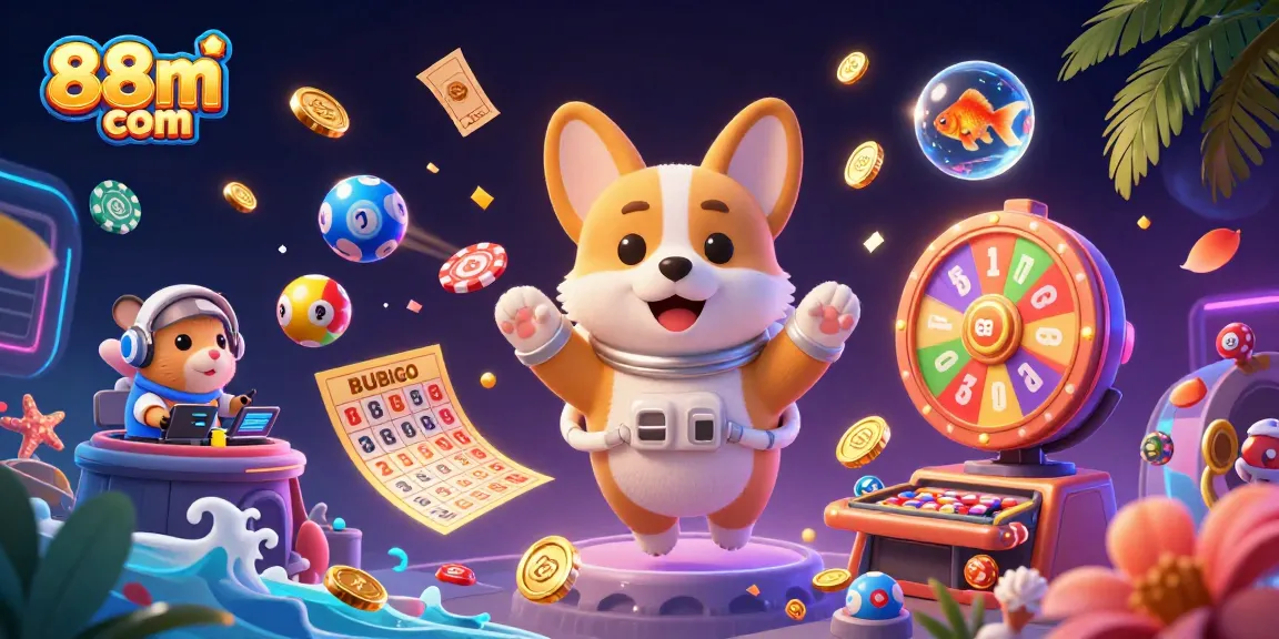 Engage in exciting gaming at 88m com with vibrant lottery balls and a playful atmosphere.