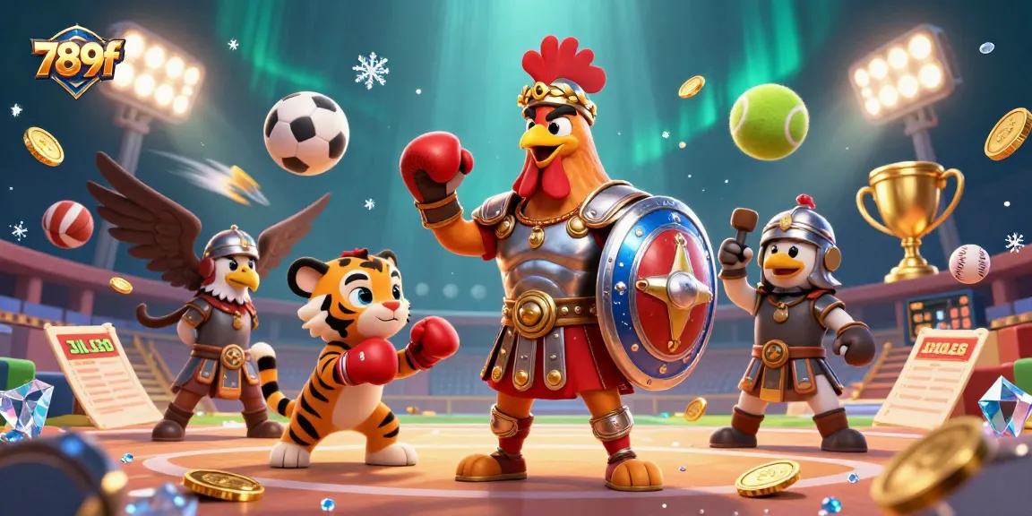 Experience thrilling gameplay with 789f Casino, featuring vibrant gladiatorial sports scenes.