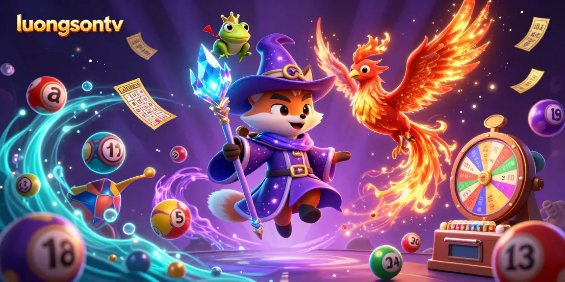 Experience thrilling gameplay on luongsontv with vibrant lottery balls, prize wheels, and enchanting elements.