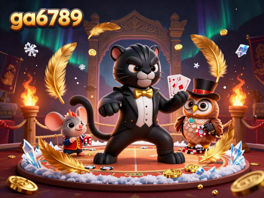 Engage in thrilling live bets at ga6789 with an animated casino scene featuring stylish characters.