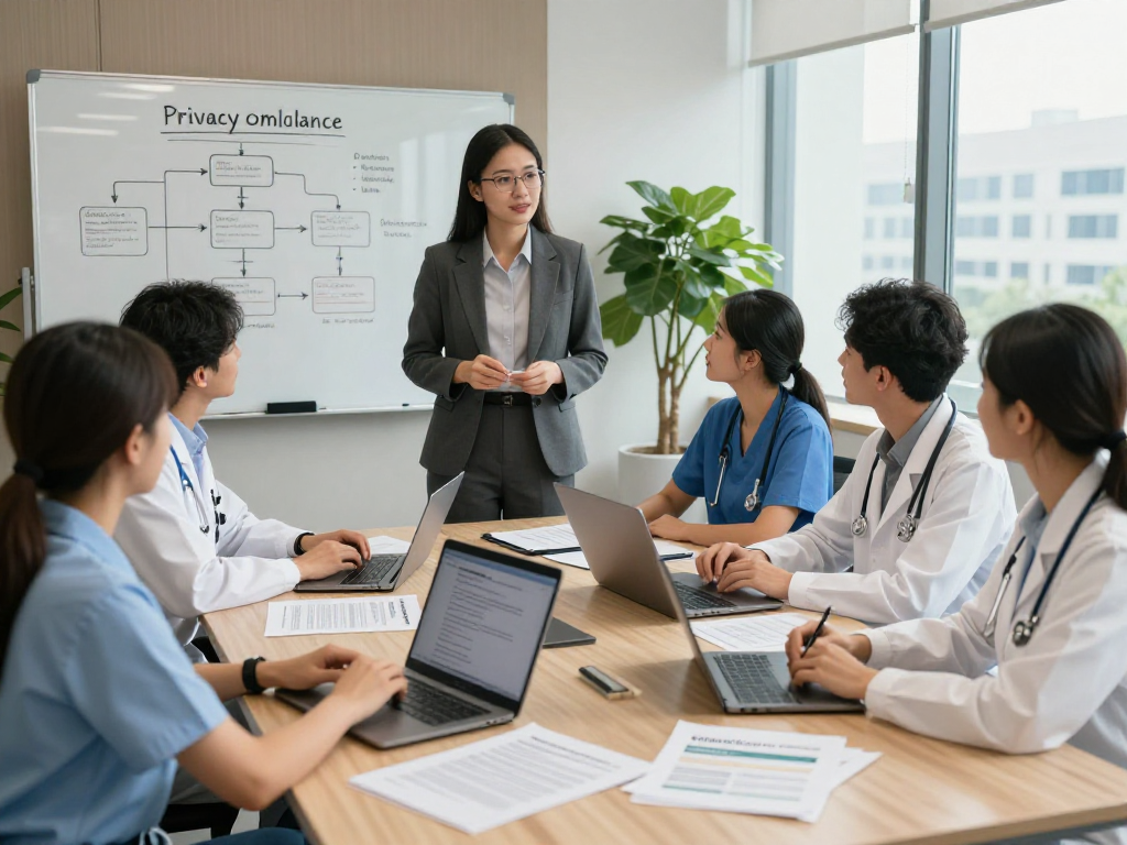 Beratung zu Datenschutz und Gemeinschaftspraxen mit Experten und medizinischem Personal.
