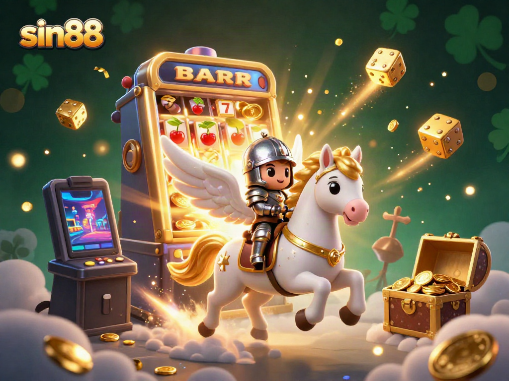 Experience thrilling gameplay and jackpots at sin88 with this vibrant casino-themed illustration.