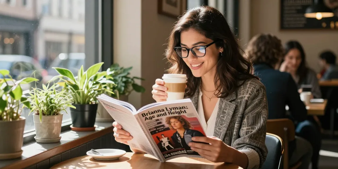 Brianna Lyman age and height featured in an urban cafe lifestyle scene with a young woman enjoying coffee.