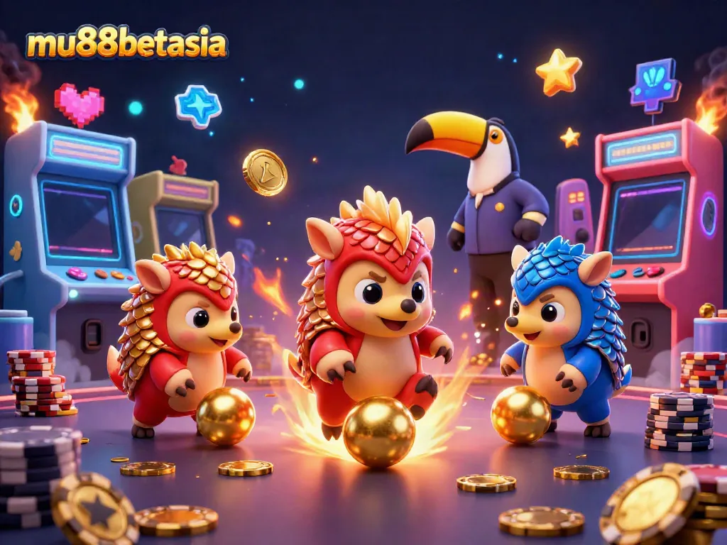 Experience fun and excitement at mu88betasia with gaming pangolins celebrating a jackpot!