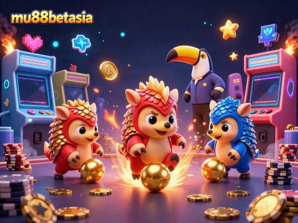 Experience fun and excitement at mu88betasia with gaming pangolins celebrating a jackpot!