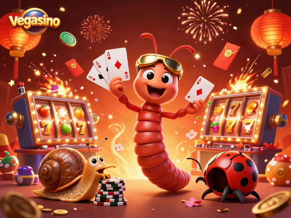 Experience the excitement of vegasino with animated casino characters and vibrant game elements.