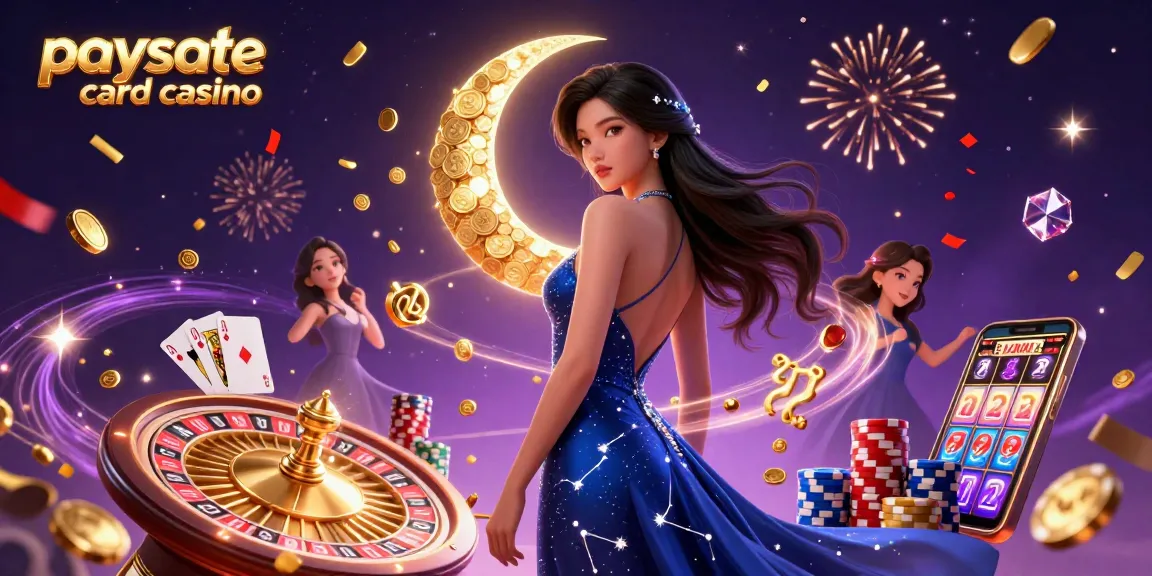Erleben Sie die Aufregung des Paysafe Card Casinos durch eine lebendige 3D-Illustration, die Spielelemente und einen beeindruckenden Charakter zeigt.