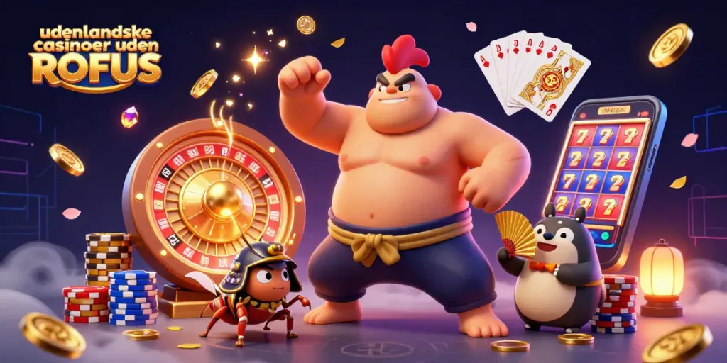 Engage with udenlandske casinoer uden ROFUS featuring a powerful sumo rooster, samurai cricket, and tanuki announcer.