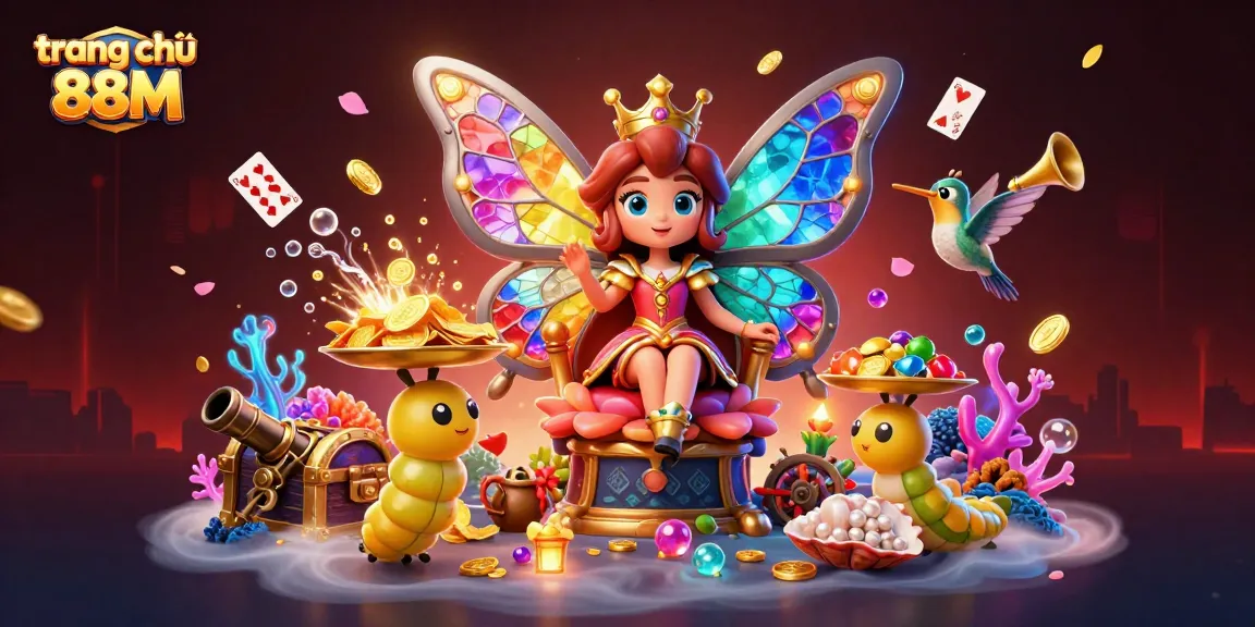 Experience the excitement at trang chủ 88M with vibrant 3D casino elements and colorful characters.