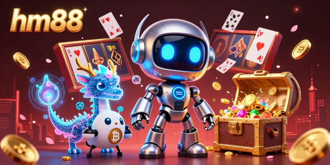 Experience thrilling gameplay at hm88 with a vibrant 3D illustration showcasing our exciting casino elements.