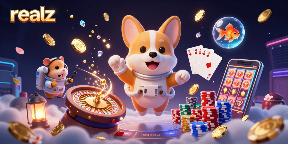 Experience thrilling gameplay at realz Casino with vibrant 3D characters and dynamic casino elements.