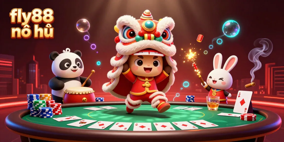 Experience exciting wins with fly88 nổ hũ in a vibrant 3D casino scene showcasing dynamic gaming elements.